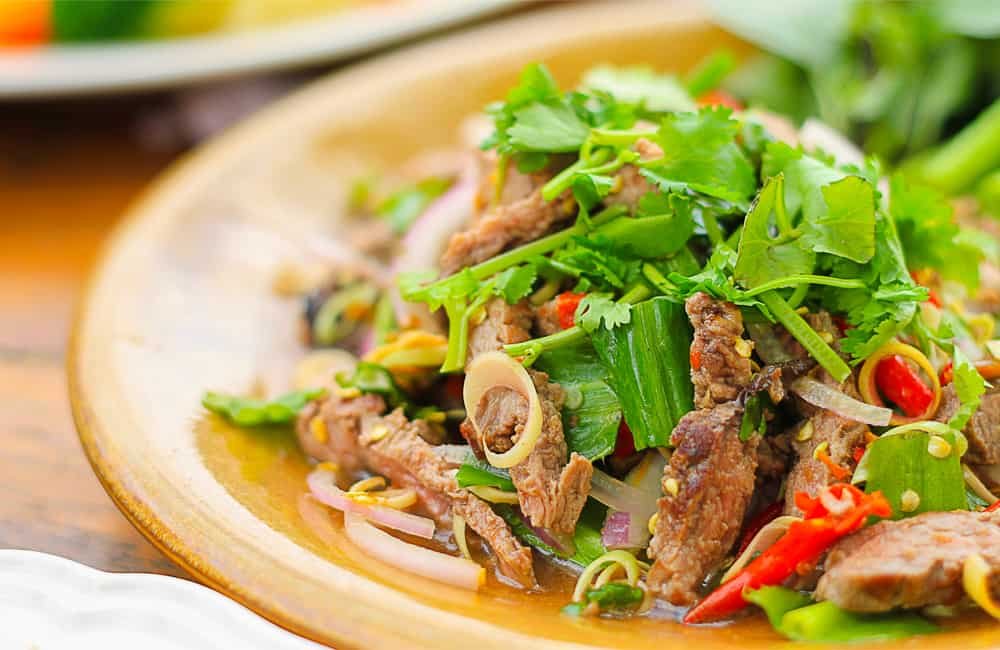 Thai-style grilled pork salad